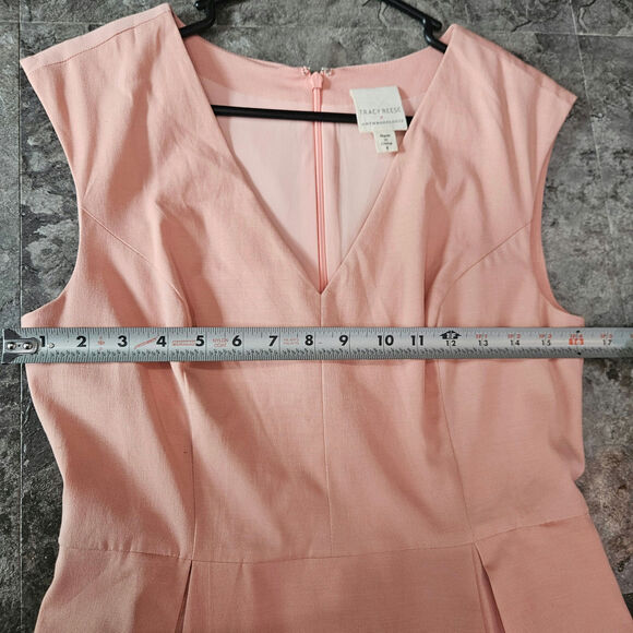 Tracy Reeses X Anthropologie Womens Midi Dress Pleated Watercolor Preppy Size 6 - Picture 4 of 7